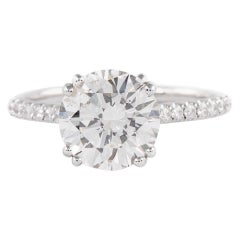 EGL Certified 2.33ct Carat Round Diamond Engagement Ring 18k White Gold