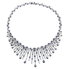 Saphir-Diamant-Halskette