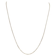 Antique Yellow Gold Box Chain Necklace, 14k Spring Ring Clasp