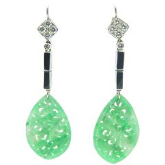 Chic Jade Onyx Diamond Gold Earrings