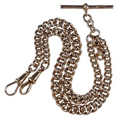 9ct Yellow Gold Graduating Double Albert Watch Chain, 58.6g