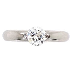 Bague à anneau solitaire en platine Gumuchian de créateur en forme de diamant Estate Fine Jewelry