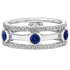 Pavé Diamond and Sapphire Ring