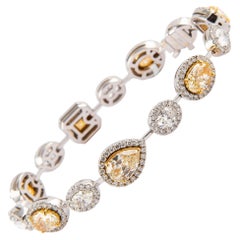 Alexander GIA Certified 16.66ct Multi Diamond Bracelet 18k White & Yellow Gold
