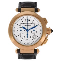 Cartier Pasha Chronograph Rose Gold and Leather Wristwhatch