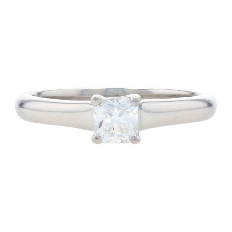Tiffany & Co. Diamond Solitaire Engagement Ring Platinum 950 Lucida Cut .33ct