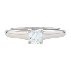 Retro Tiffany & Co. Diamond Solitaire Engagement Ring Platinum 950 Lucida Cut .33ct