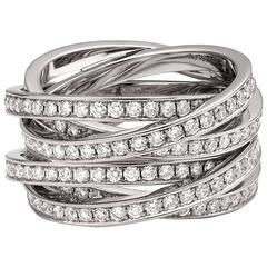 Diamond Gold Multi-Row Interlocking Ring