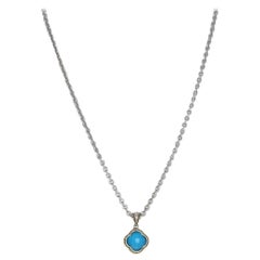 Kandelaber Türkis Doublet Anhänger Kette Sterling Silber 18k Gold ACP13002TQ