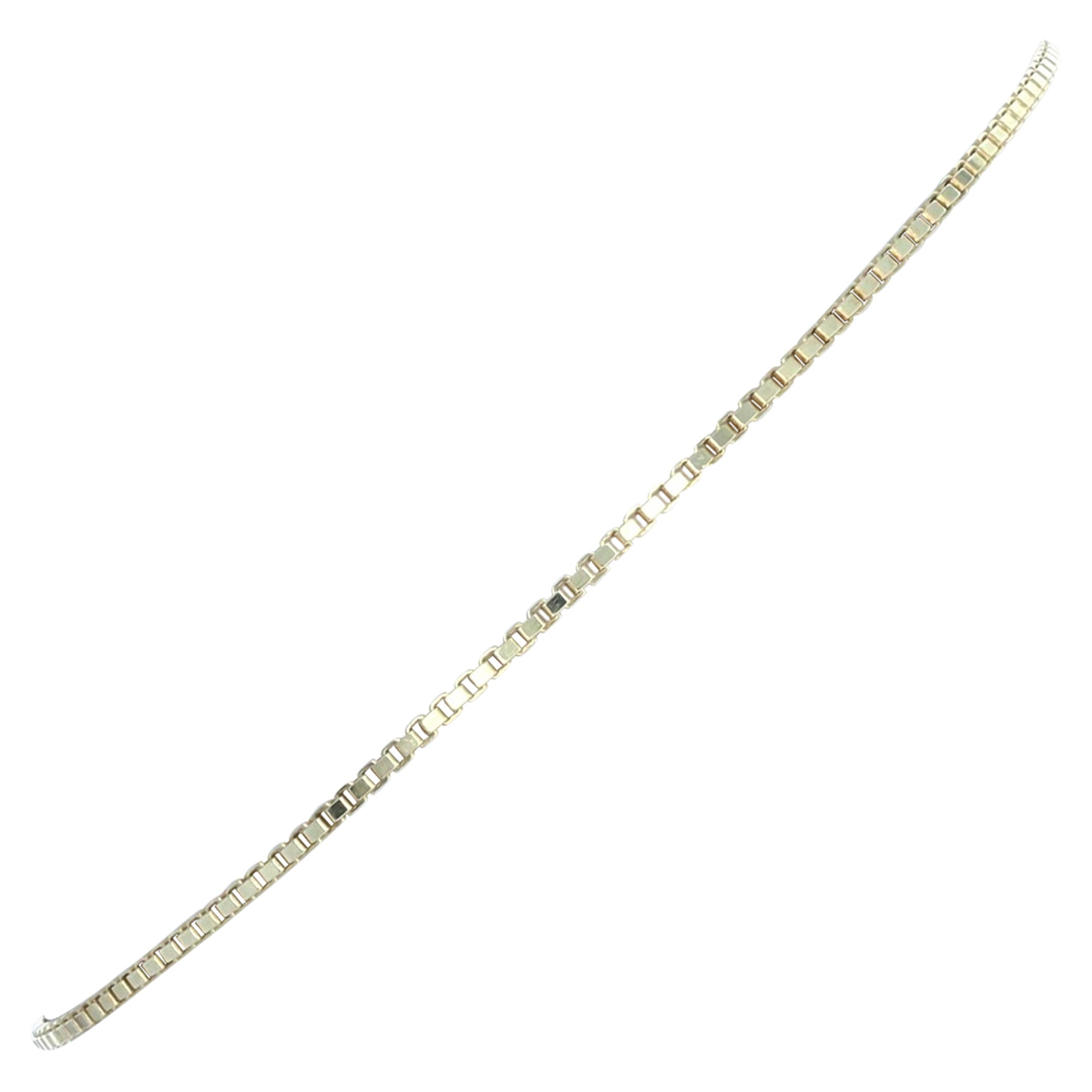 Yellow Gold Box Chain Bracelet, 14k 