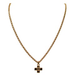 Chopard Happy Diamond Cross Pendant 18K Yellow Gold Unworn