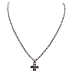 Chopard Happy Diamond Cross Anhänger 18K Weißgold Ungetragen