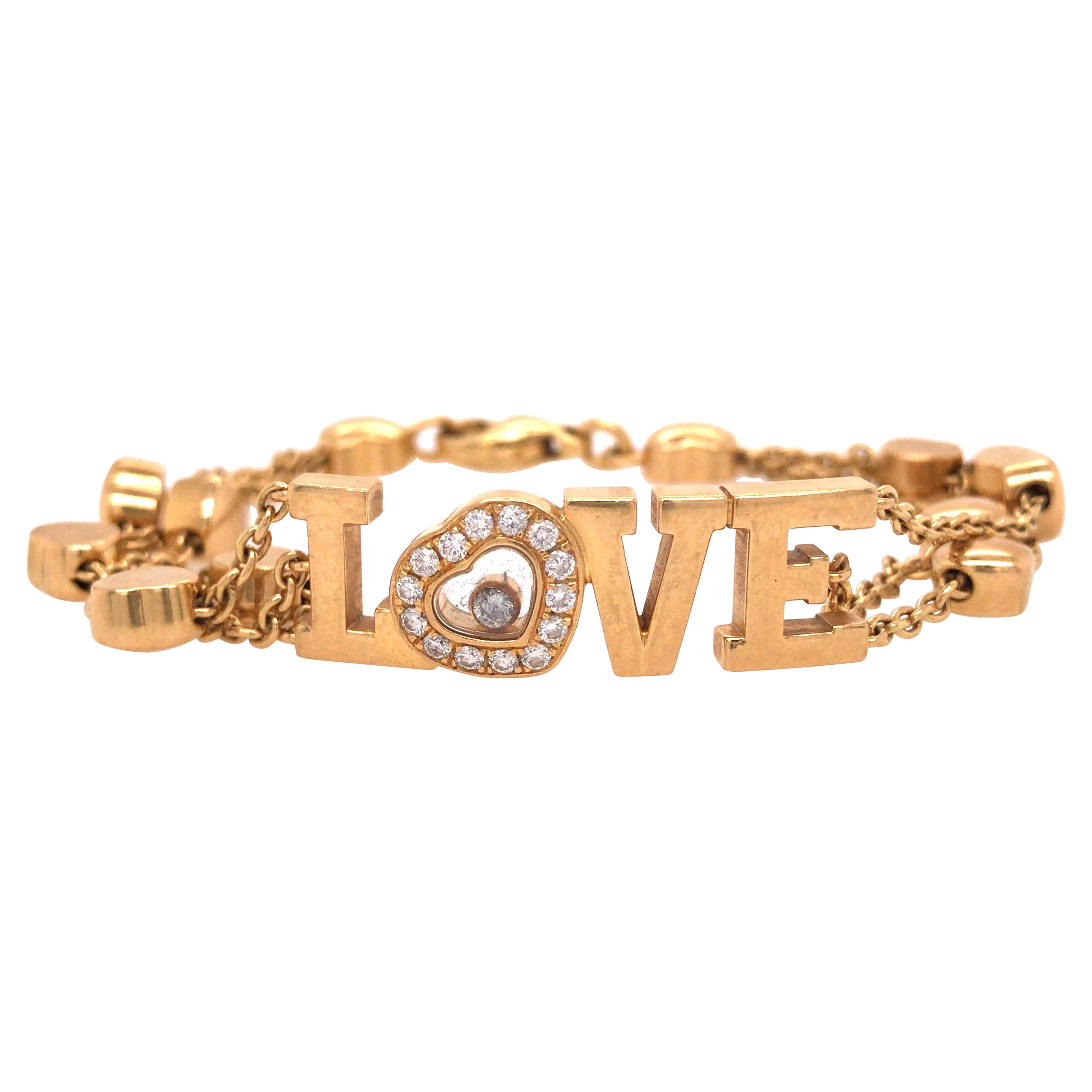Chopard Happy Diamond Love Bracelet in 18K Yellow Gold