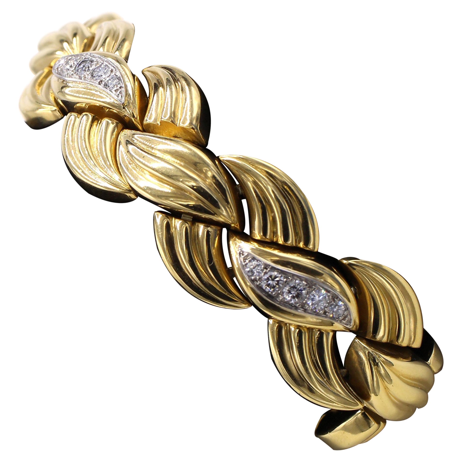 Van Cleef & Arpels Bracelet jaune 18 carats avec diamants des années 1960
