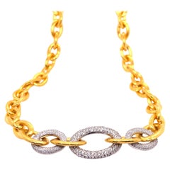 Gurhan Galahad Diamond Link Necklace 24K