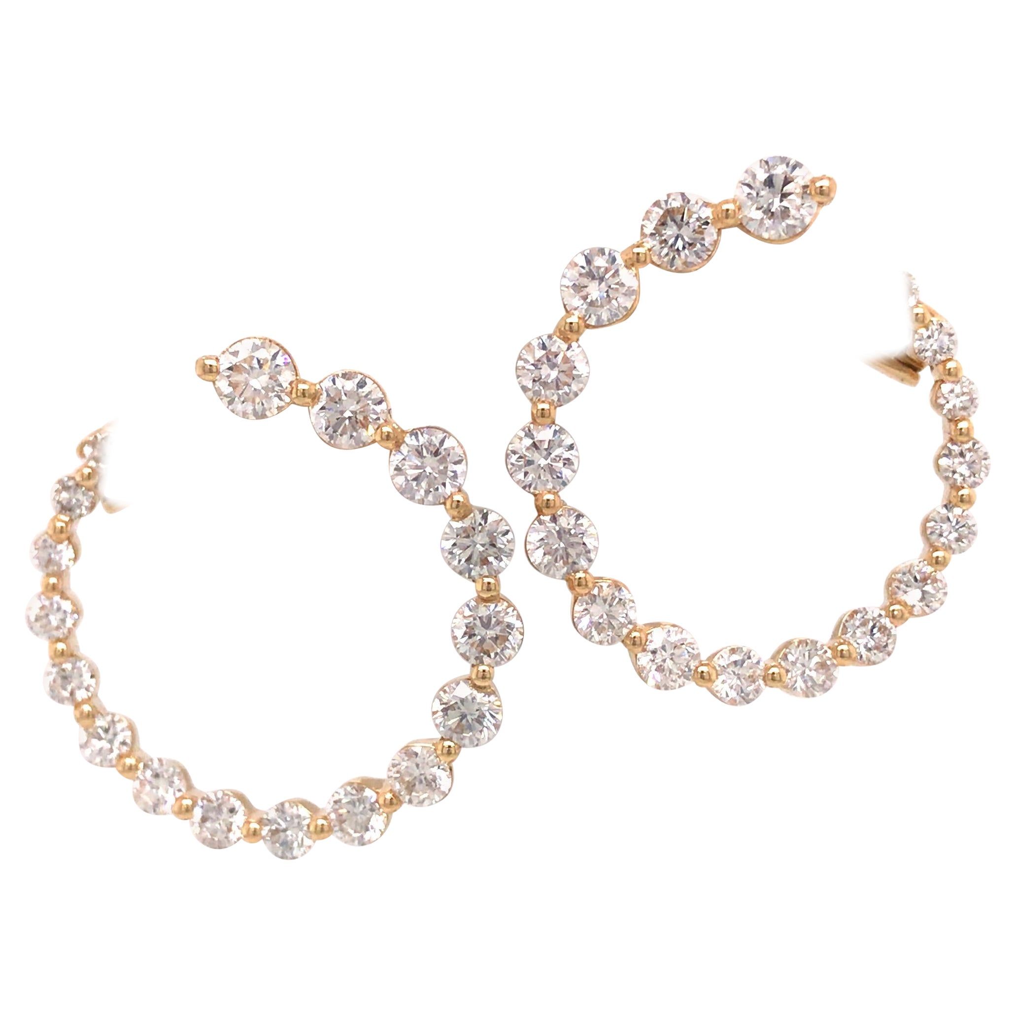 14k Yellow Gold Caterpillar Diamond Hinged Hoop Insect Earrings Baubou