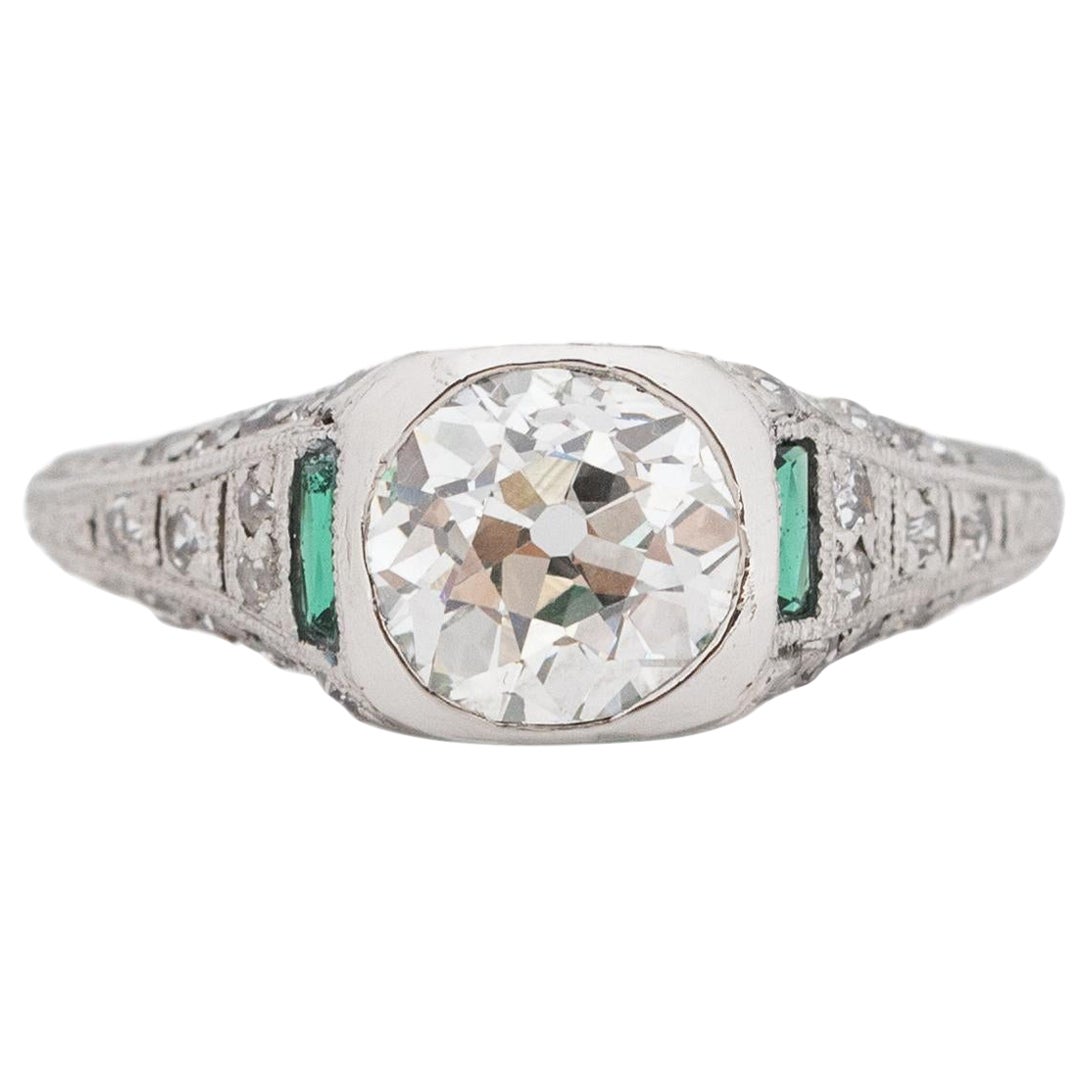GIA 1,20 Karat Art Deco Diamant Platin Verlobungsring