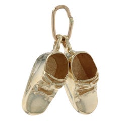 Yellow Gold Baby Shoes Charm, 14k New Mother's Infant Keepsake Gift