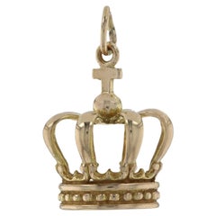 Yellow Gold Crown Charm, 14k Royal Nobility Pendant