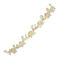 Yellow Gold Brachiosaurus Link Bracelet, 14k Dinosaurs