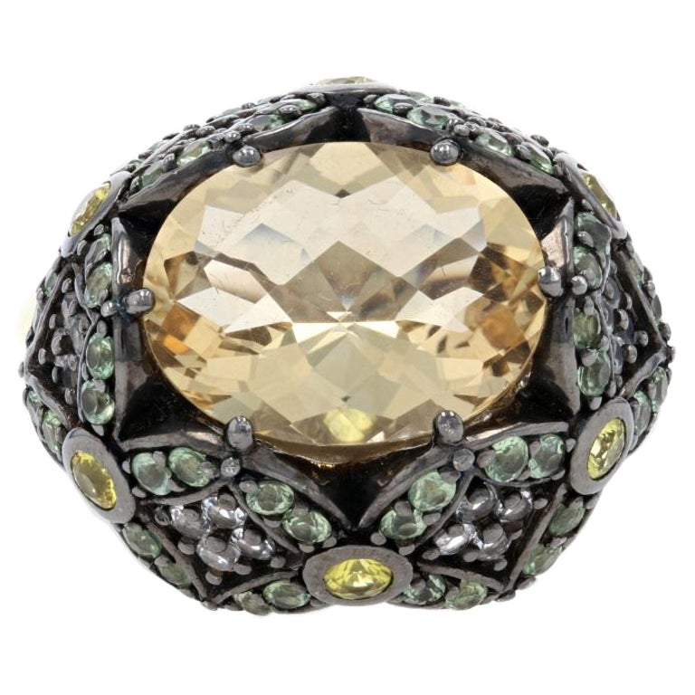 Ziba by Le Vian Bague en argent sterling 925 avec citrine et topaze ovale 8,73 ctw Floral