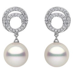 Yoko London Pearl and Diamond Earrings in 18K White Gold