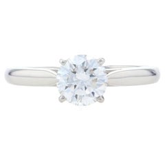 Antique Cartier Solitaire 1895 Diamond Engagement Ring, Platinum 950 Round 1.03ct GIA