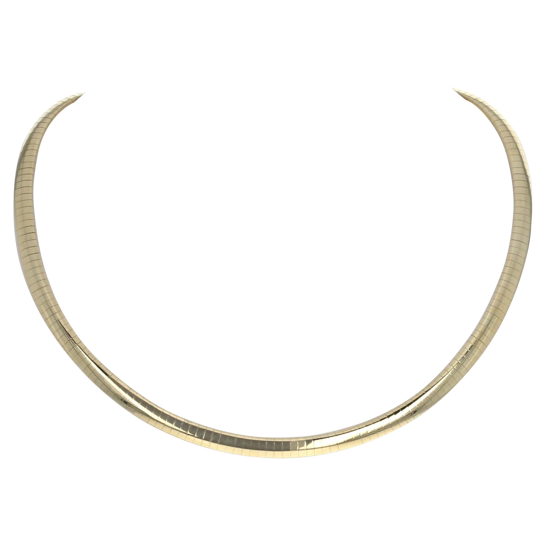 Gelbgold Omega Kette Halskette, 14k Choker Italien im Angebot bei 1stDibs