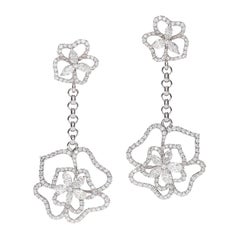 Flower Earrings with Diamonds