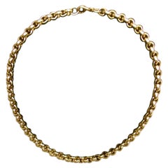 Vintage 9 Ct Gold Belcher Necklace, thick, 1980's