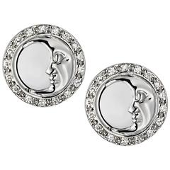 Ana De Costa Gold Diamond Circular Moon Earrings 3