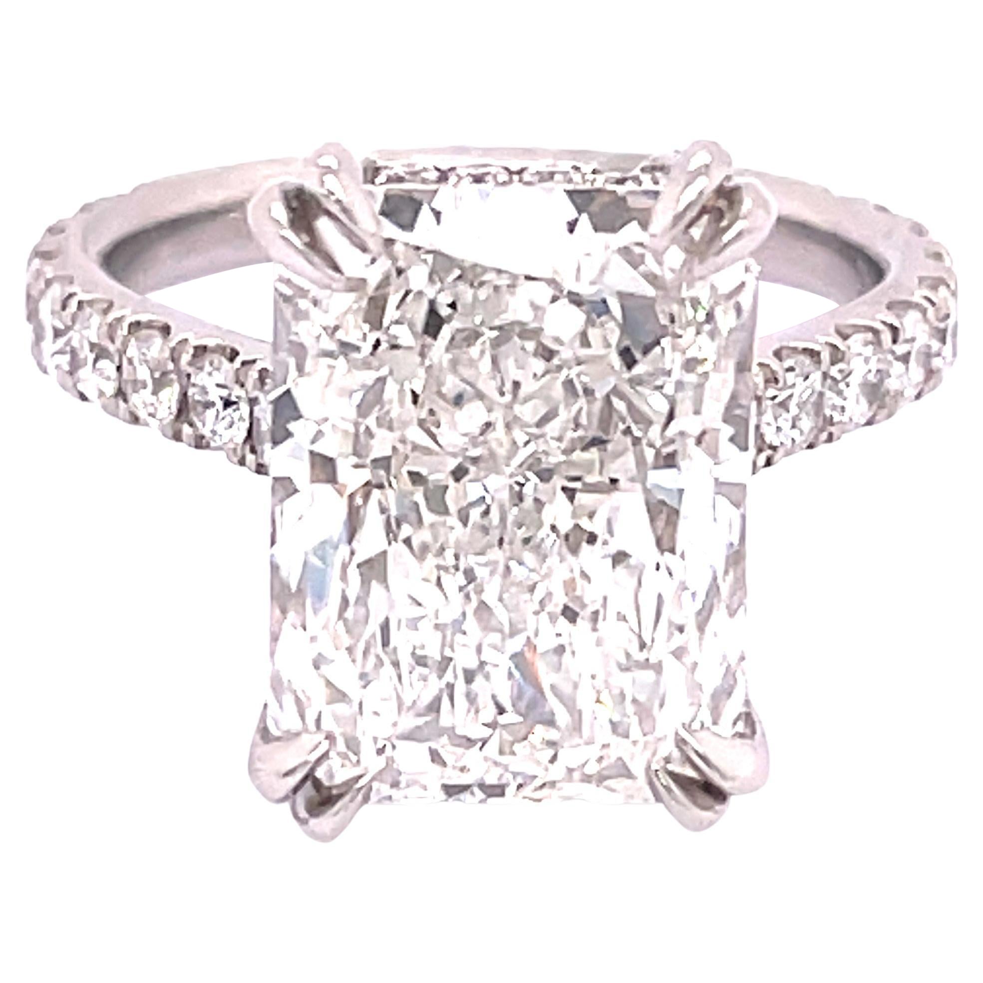 GIA Certified 7.03 Carat Radiant Diamond Engagement Ring