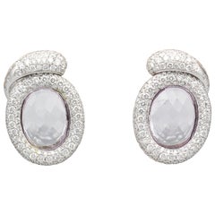 De Grisogono Diamond Colored Sapphire Kunzite 18 Karat Gold Reversible Earrings