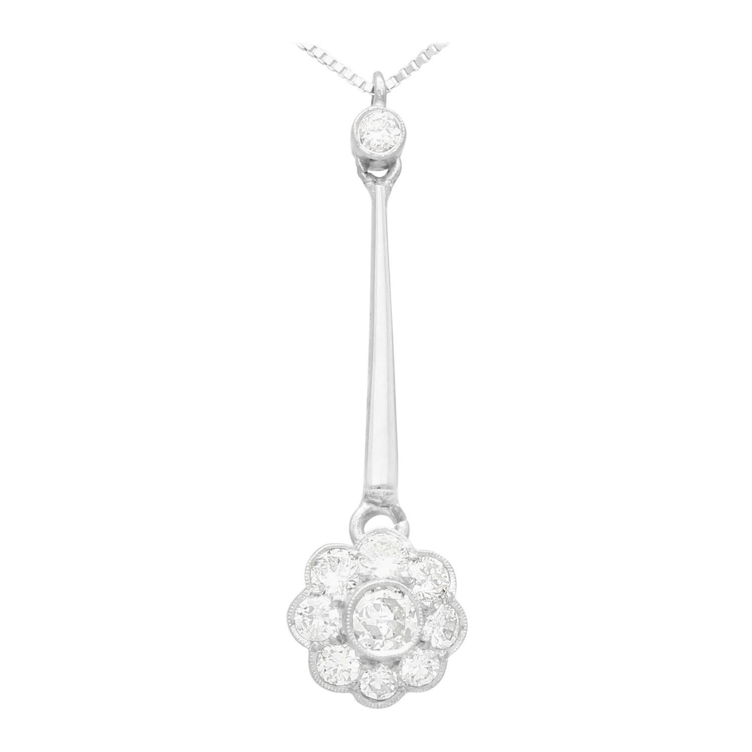 Antique German Diamond White Gold Pendant For Sale