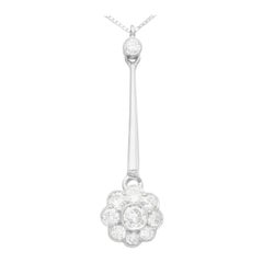 Ciondolo antico tedesco con diamante in oro bianco