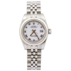 Rolex White Gold Stainless Steel DateJust Wristwatch Ref 179174