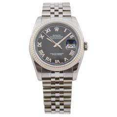 Rolex White Gold Stainless Steel DateJust Wristwatch Ref 116234