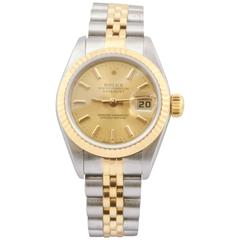 Rolex Yellow Gold Stainless Steel DateJust Wristwatch Ref 79173