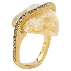 Exclusive 925 Sterling Silver Raiz Citrine and Yellow Sapphire Ring by German
