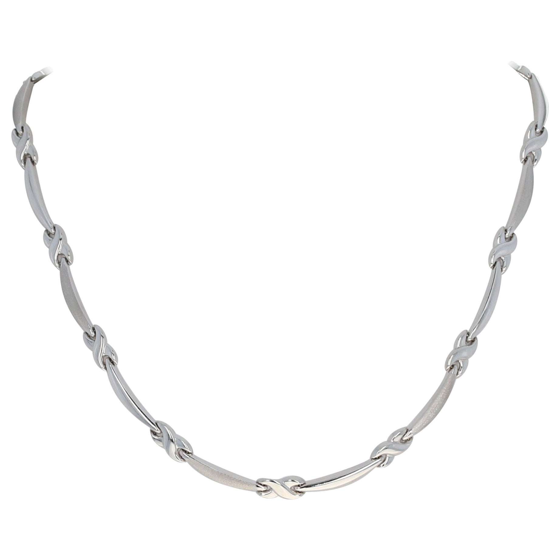 White Gold Infinity Link Necklace, 14k Love