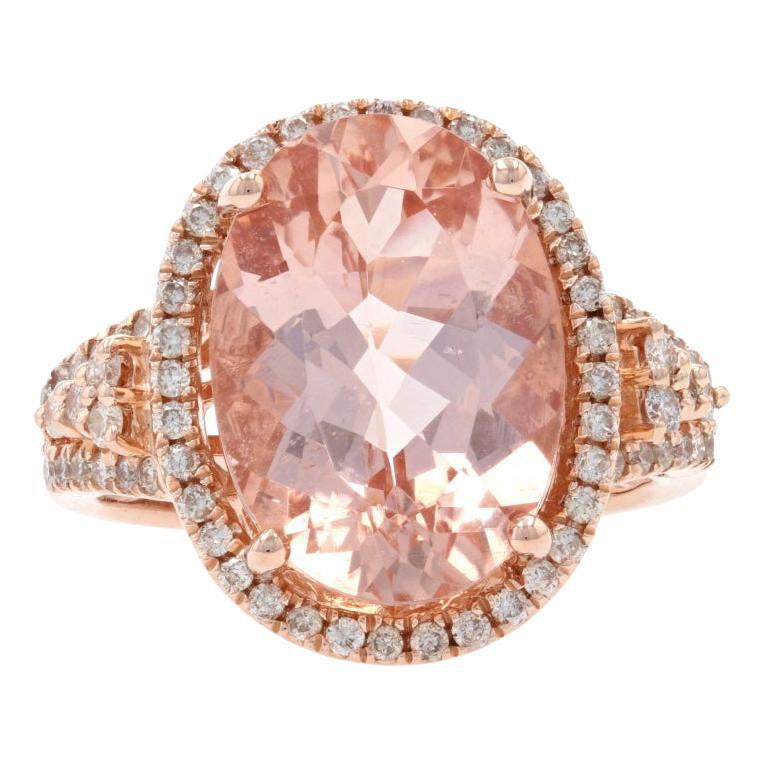 Le Vian 8 Carat Peach Morganite Rose Gold Ring For Sale at | 8
