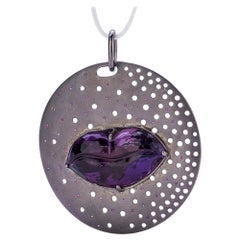 Exclusive 925 Sterling Silver Wytha Amethyst and Ruby Pendant by German Kabirski