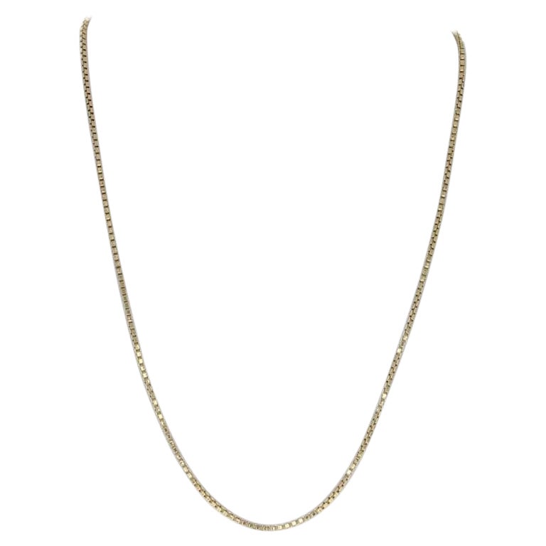 Yellow Gold Box Chain Necklace, 14k