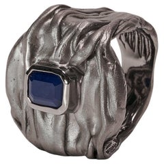 Handmade 925 Sterling Silver Sind Blue Sapphire Ring by German Kabirski