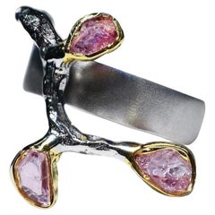 Handmade 925 Sterling Silver Kaif Spinel Rough Ring by German Kabirski