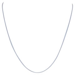 Vintage Cable Chain Necklace, 14k White Gold Lobster Claw Clasp Women's