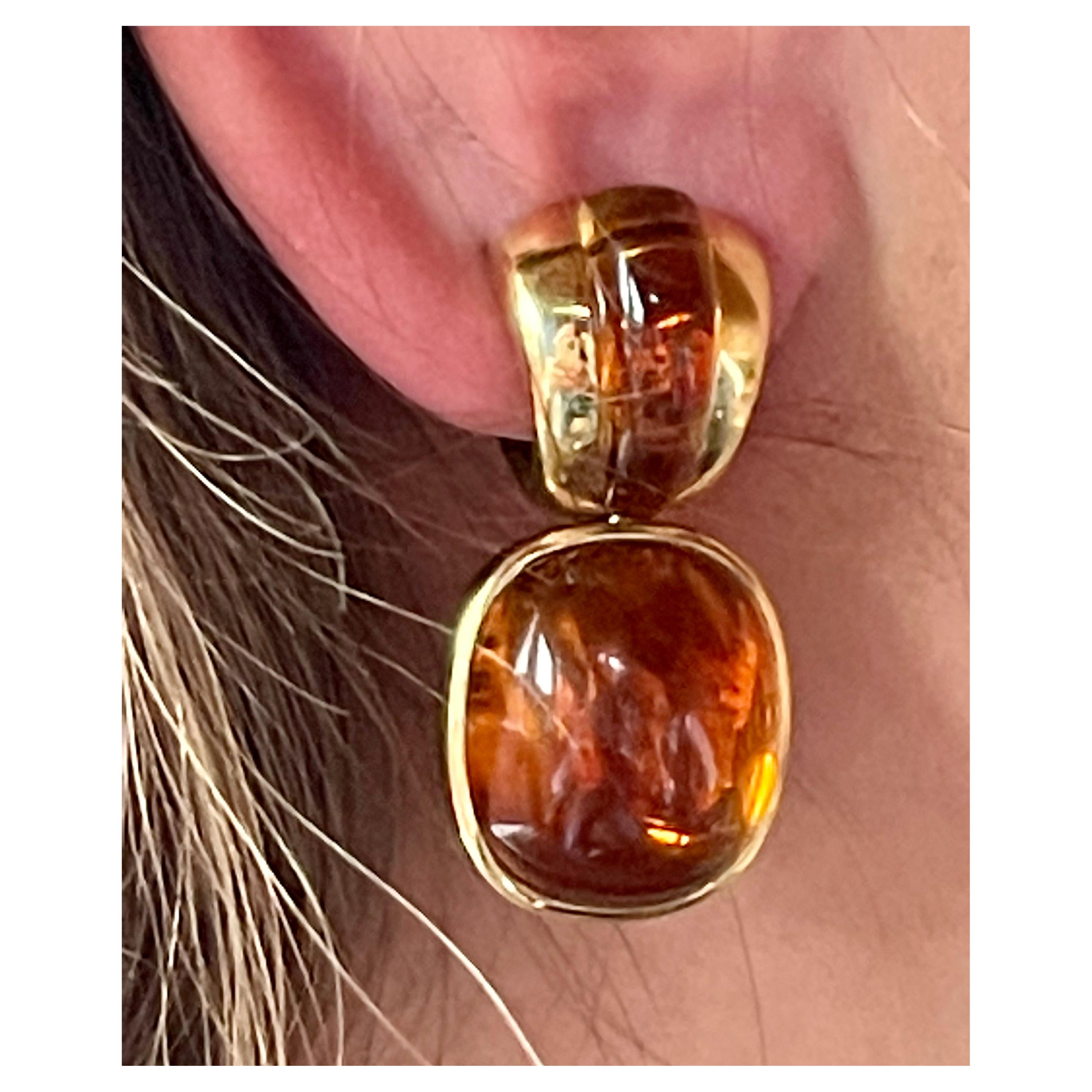 18 K Yellow Gold Earrings Citringe by Majo Fruithof Switzerland For Sale