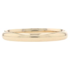 Yellow Gold Oval Bangle Bracelet, 14k Hinged