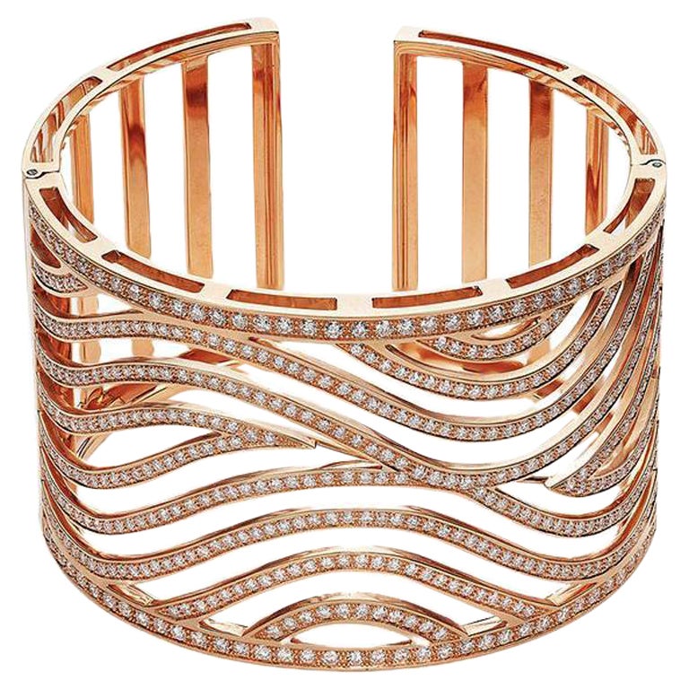 Pink Gold Diamond Bracelet For Sale