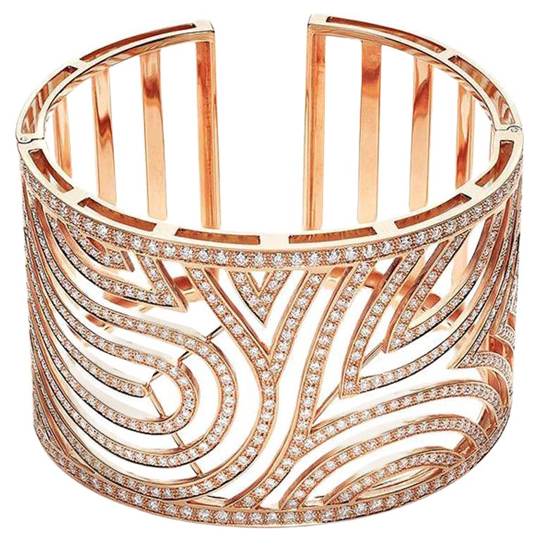 Breiter Diamant Pink Gold Armreif